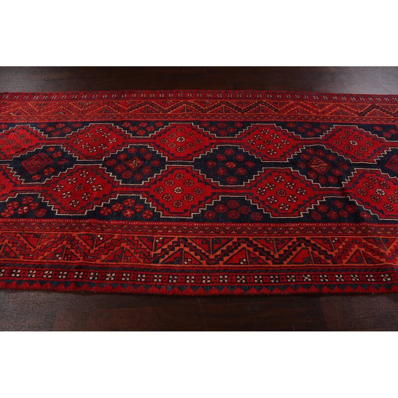 Tribal Geometric Qashqai Persian Area Rug Hand-knotted Wool Carpet - 4'6" x 9'11"