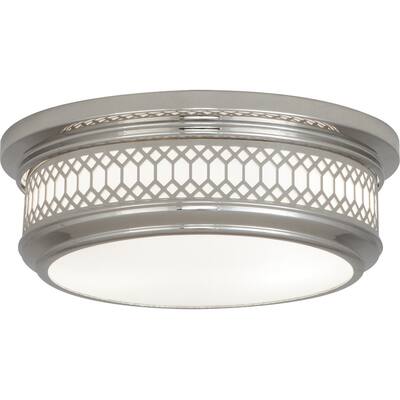 Robert Abbey S306 Two Light Flushmount Williamsburg Tucker Polished Nickel - One Size