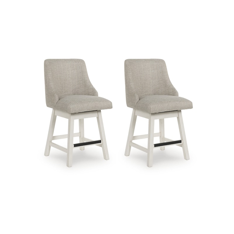 Signature Design by Ashley Robbinsdale Gray/White Counter Height Bar Stool (Set of 2) - 20"W x 23"D x 38"H