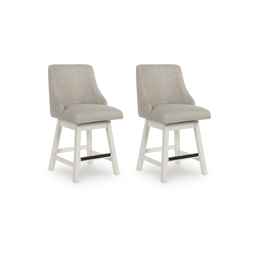 Signature Design by Ashley Robbinsdale Gray/White Counter Height Bar Stool (Set of 2) - 20"W x 23"D x 38"H