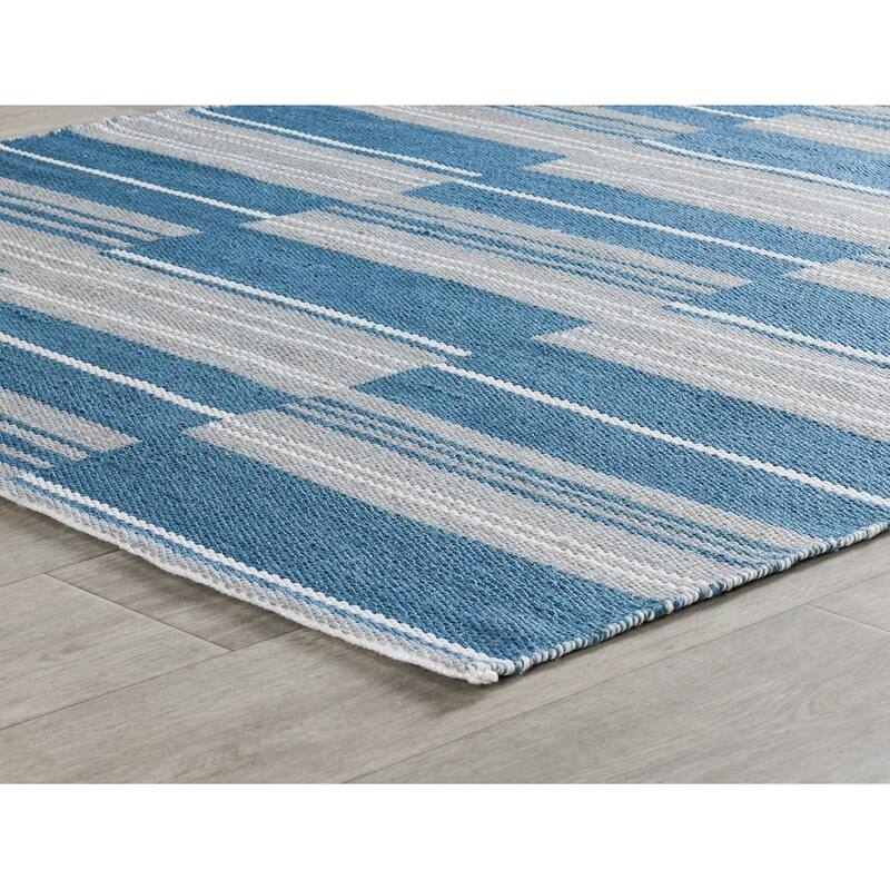 Boulder Indoor Outdoor Handwoven Stripe Area Rug by Kosas Home