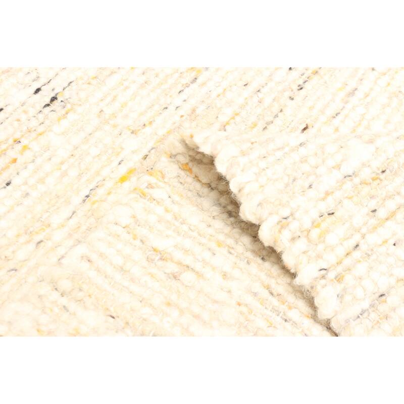 ECARPETGALLERY Braid weave Sienna Beige, Cream Wool Rug - 4'11 x 7'9