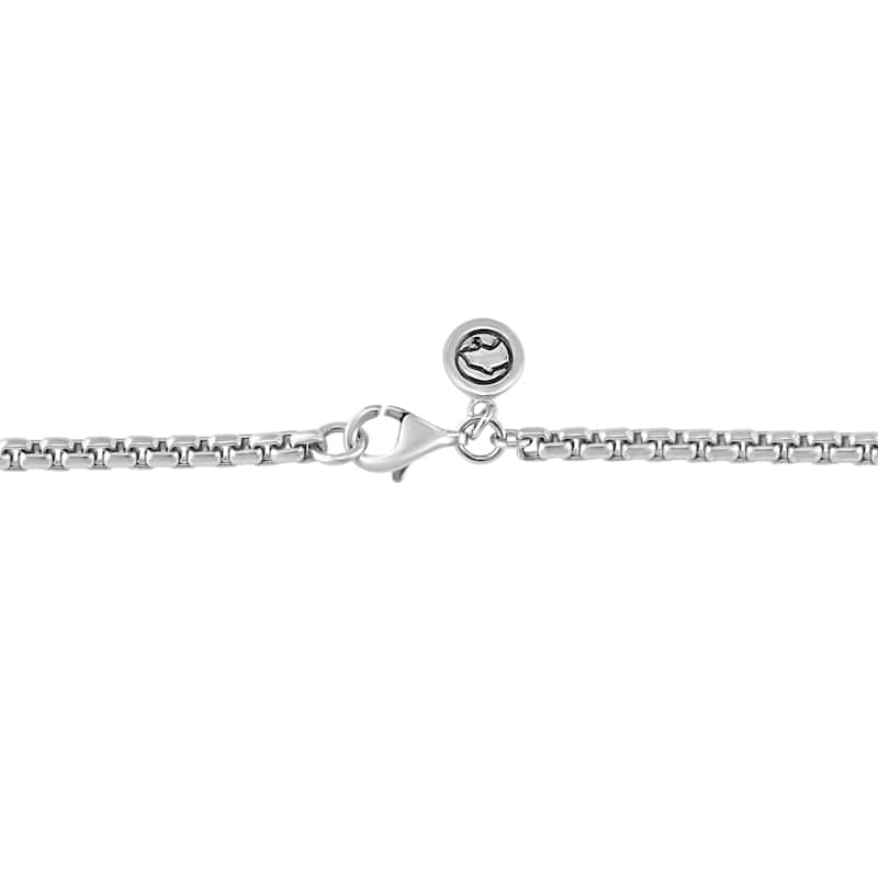 EFFY Men's 925 Sterling Silver Black Sapphire Pendant Necklace