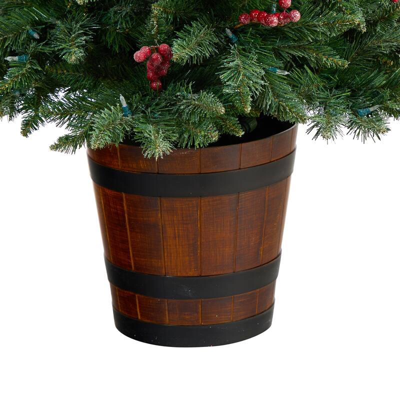 5Ft Pre-Lit Christmas Tree Southwestern Aspen Design, Holiday Decor, Festive Lights, Bendable Branches - Green - 60