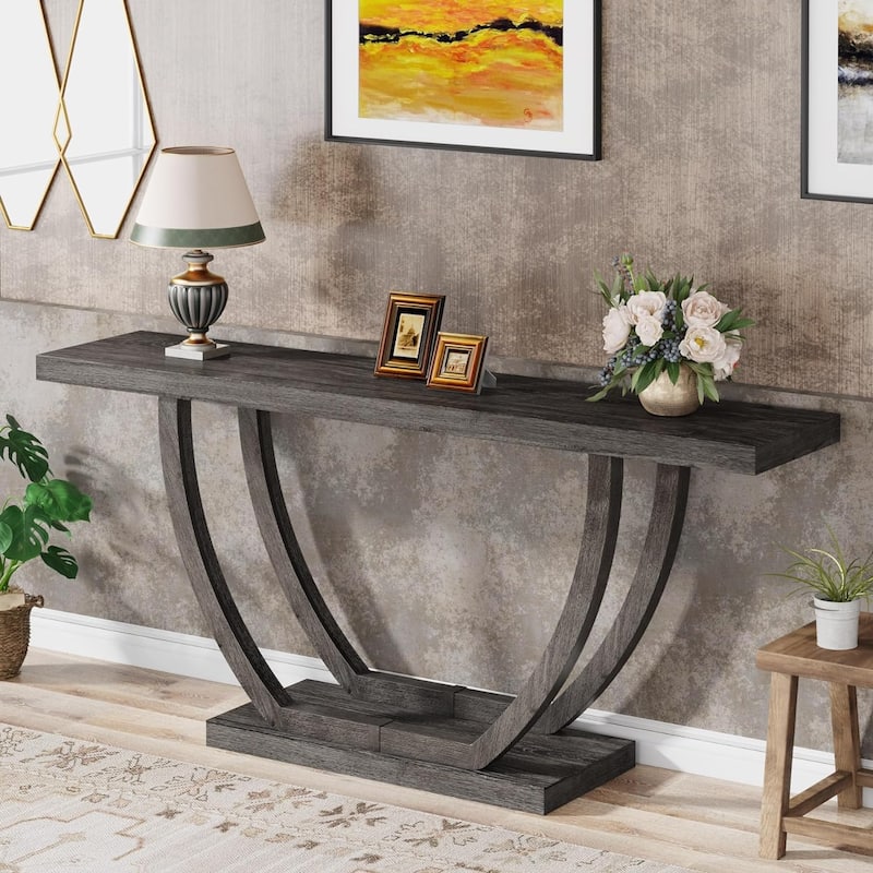Console Entryway Table Farmhouse, 63 Inches Sofa Table for Entryway