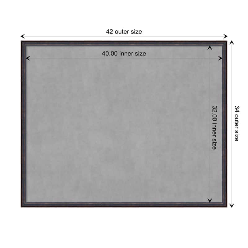 Amanti Art Dark Bronze Scoop Framed Magnetic Board - Board Size 40x32