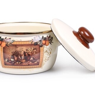 Shop Met Rot Antique Painting Enamel On Steel 5 6 Quart High End Stock Pot Overstock 31687278