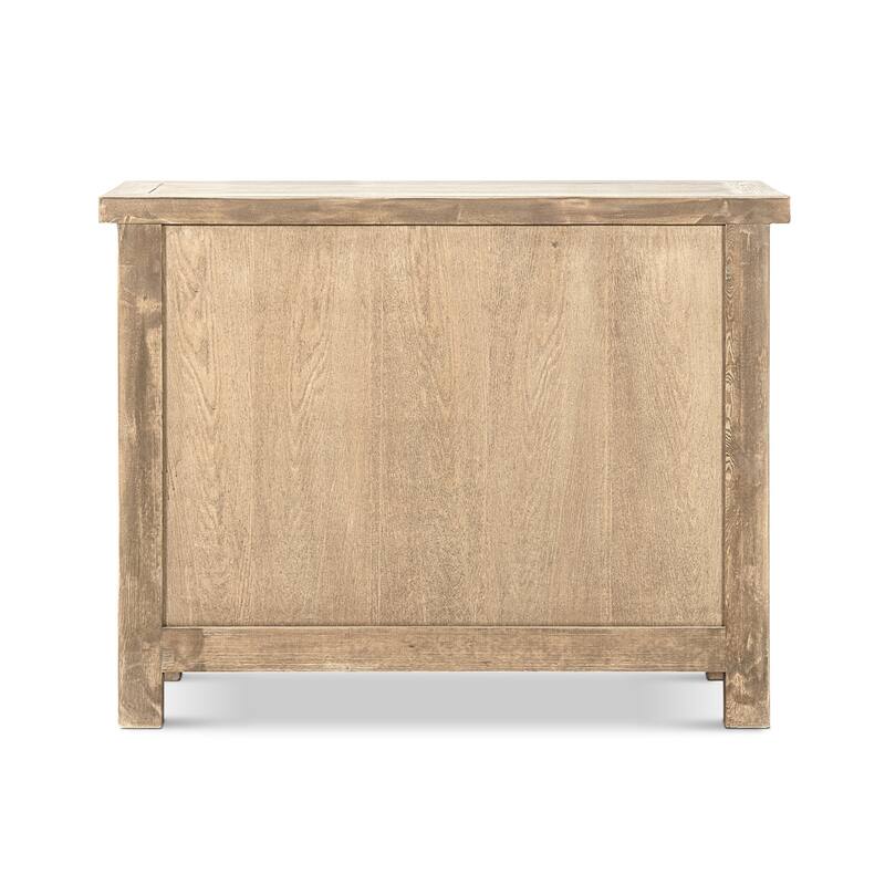Jennifer Taylor Home Rowan 48" Solid Reclaimed Elm 2-Door Crossbar Accent Storage Cabinet