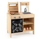 preview thumbnail 2 of 6, Kids BBQ Playset with Chalkboard, Sink and Storage Cabinet - 27" x 16" x 35.5"