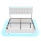 preview thumbnail 21 of 26, Floating Bed Frame with LED Lights and USB Charging,