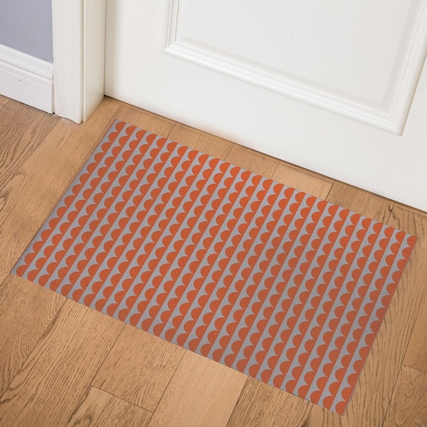 slide 2 of 7, MID CENTURY SCALLOP ORANGE Indoor Floor Mat by Kavka Designs