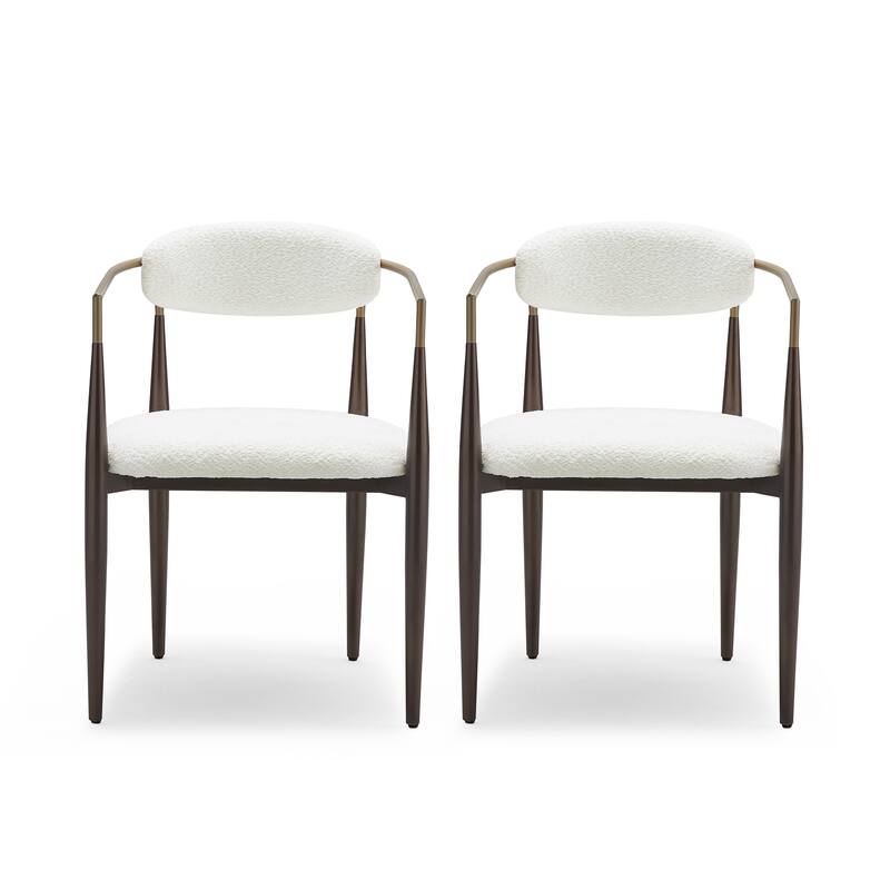 Modern Industrial Elmore Upholstered Dining Chairs (Set of 2) with Iron Frame by Christopher Knight Home