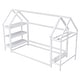 preview thumbnail 9 of 10, White Twin Size House-Shaped Floor Bed w/ 2 Detachable Stands Storage Bed