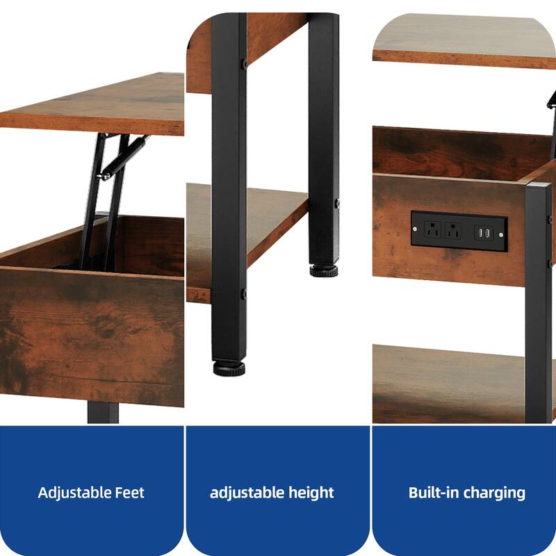Lift Top Coffee Table with RGB Light