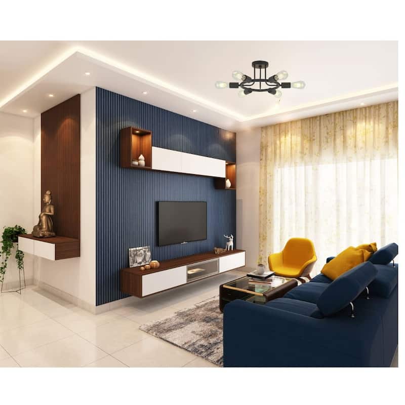 6 Light Modern Sputnik Lights Semi Flush Mount Ceiling Light
