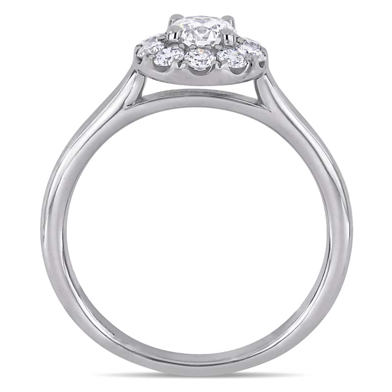 Miadora 3/4ct TDW Lab Grown Diamond Halo Engagement Ring 14k White Gold