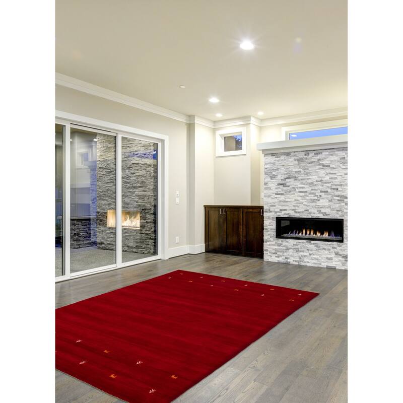 Kashkuli Gabbeh Red Rug 6'7" x 9'3" - 6'7 x 9'3