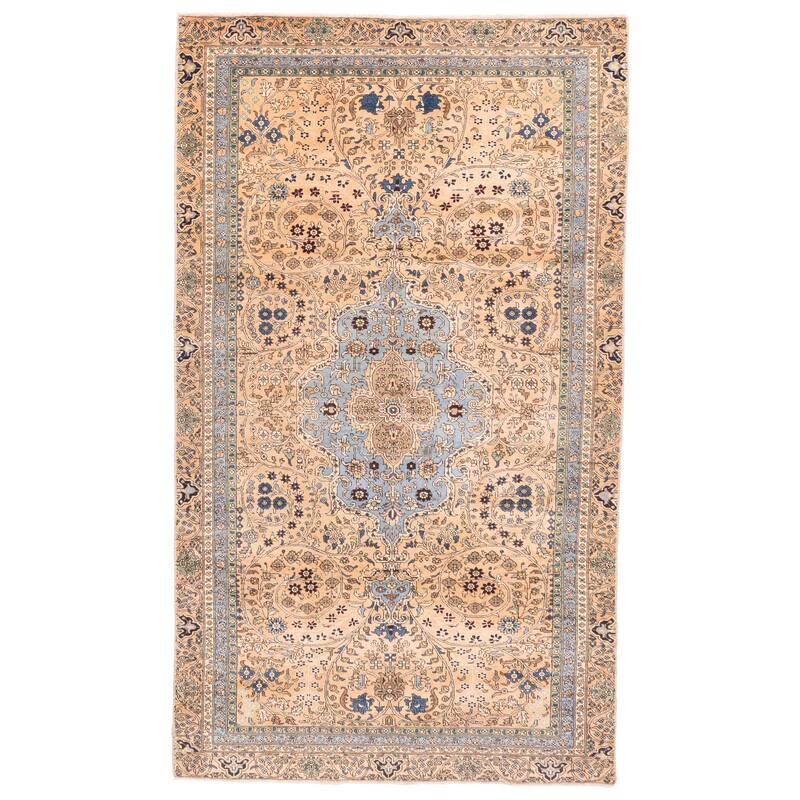 ECARPETGALLERY Hand-knotted Kayseri Light Brown Wool Rug - 4'10 x 8'4