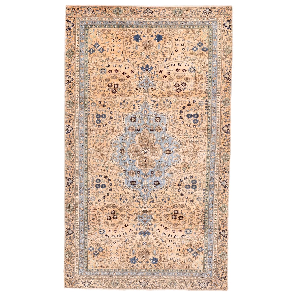 ECARPETGALLERY Hand-knotted Kayseri Light Brown Wool Rug - 4'10 x 8'4