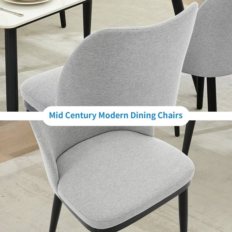 Set of 2 Velvet Upholstered Dining Chairs, Modern Side Chairs with Padded Seat & Back