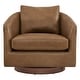 preview thumbnail 35 of 40, Spruce & Spring Classic Swivel Club Accent Chair with Back Cushion & Solid Wood Frame