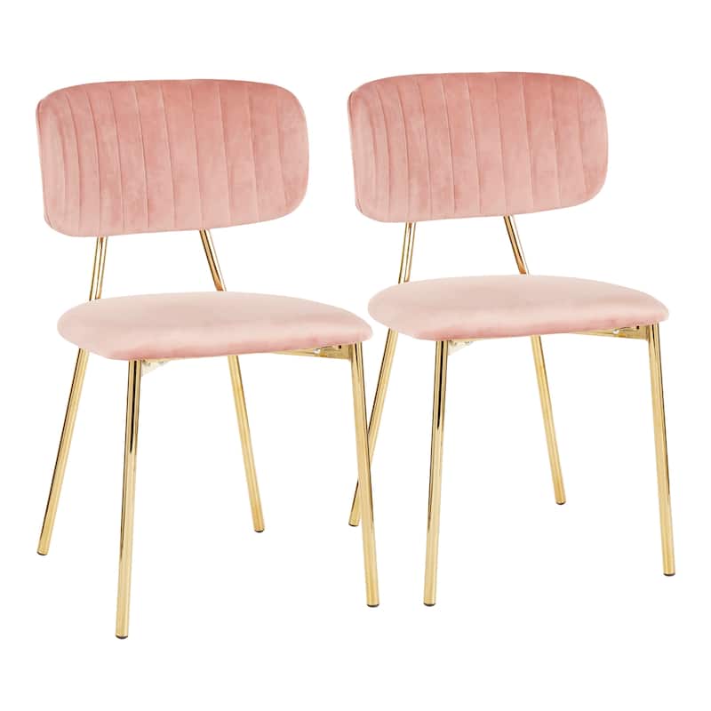 Silver Orchid Fein Gold Glam Velvet Chair (Set of 2)
