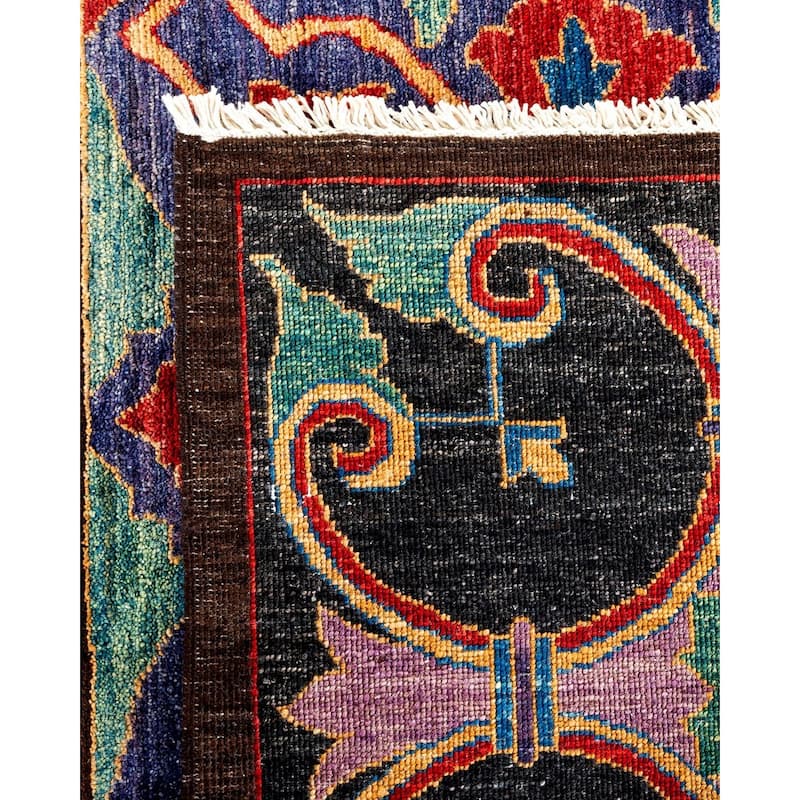 Overton Handknotted Wool Vintage Inspired Contemporary Eclectic Brown Area Rug - 17' 7" x 12' 3"