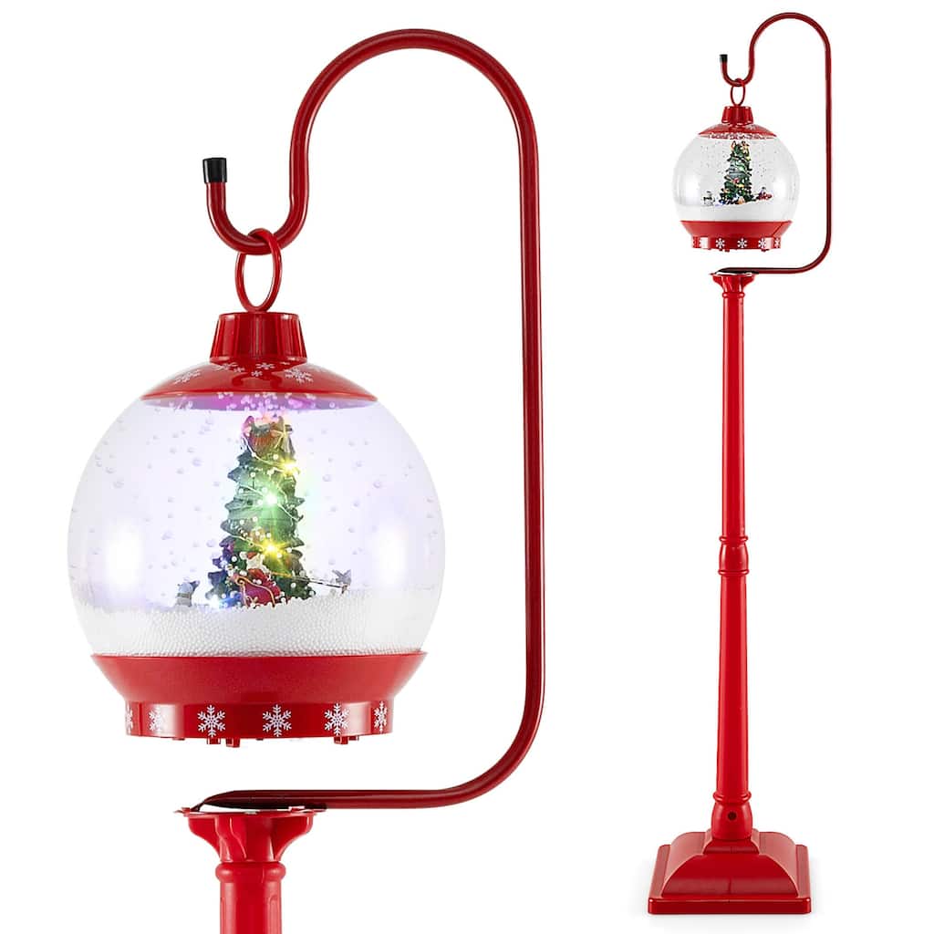 Gymax 68'' Christmas Street Lamp Sound-activated Spinning Street Light - Multi-colors - See Details