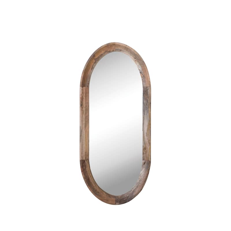 Oval Wall Mirror with Mango Wood Frame - On Sale - Bed Bath & Beyond ...