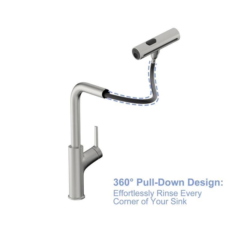 360 Rotation Pull-Down Kitchen Faucet with 4 Spray Modes