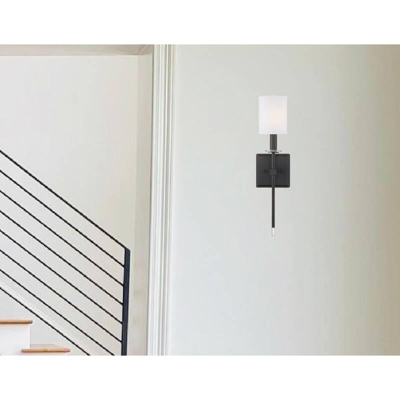 Dressy Glam 1-Light Wall Sconce with Modern Shade in Bronze