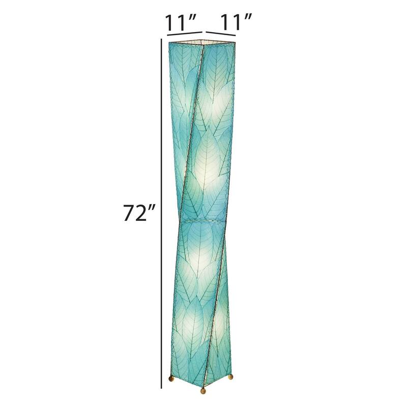 Eangee Handmade Twist Giant Floor Lamp, Cocoa Leaves Shade, 11 x 11 x 72 in.
