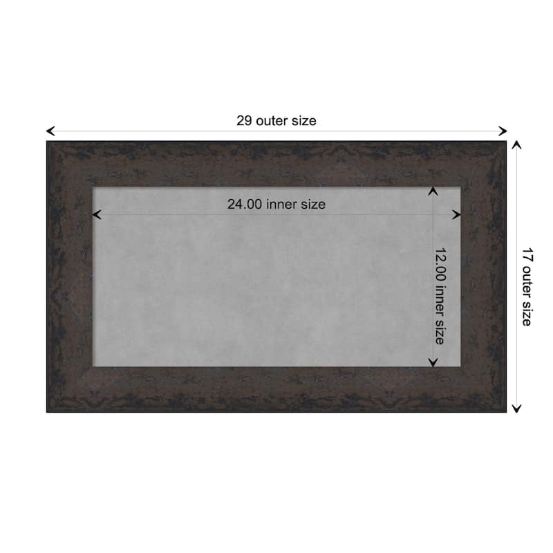 Amanti Art Dappled Black Brown Framed Magnetic Board - Board Size 24x12