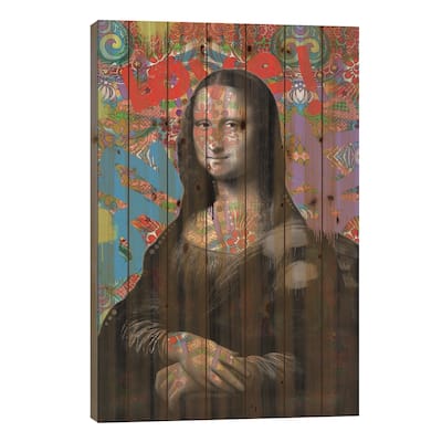 Mona Lisa Print On Wood by Dean Russo - Multi-Color