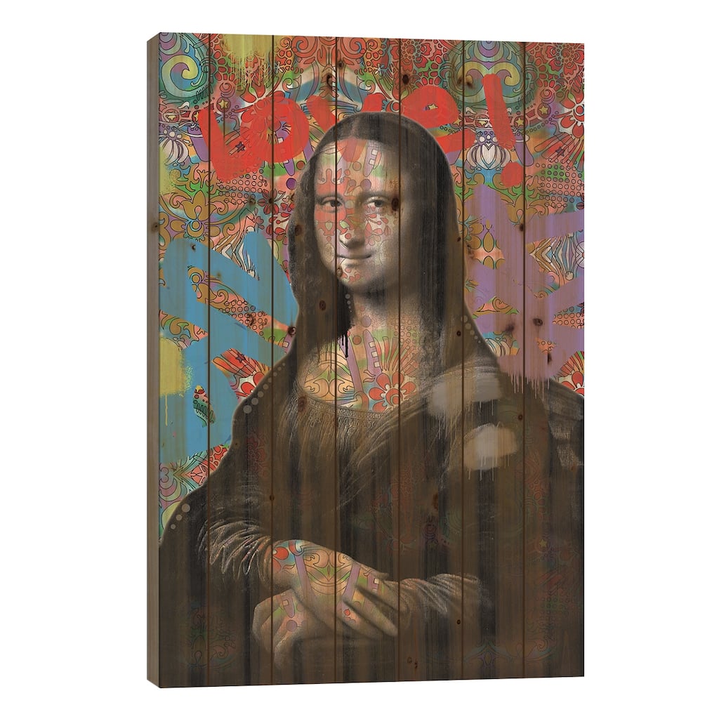 Mona Lisa Print On Wood by Dean Russo - Multi-Color