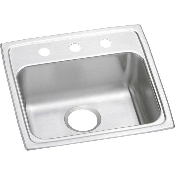 Shop Elkay Lrad191860 Lustertone 19 Drop In Single Basin Stainless Steel Overstock 17672098 3 Faucet Holes