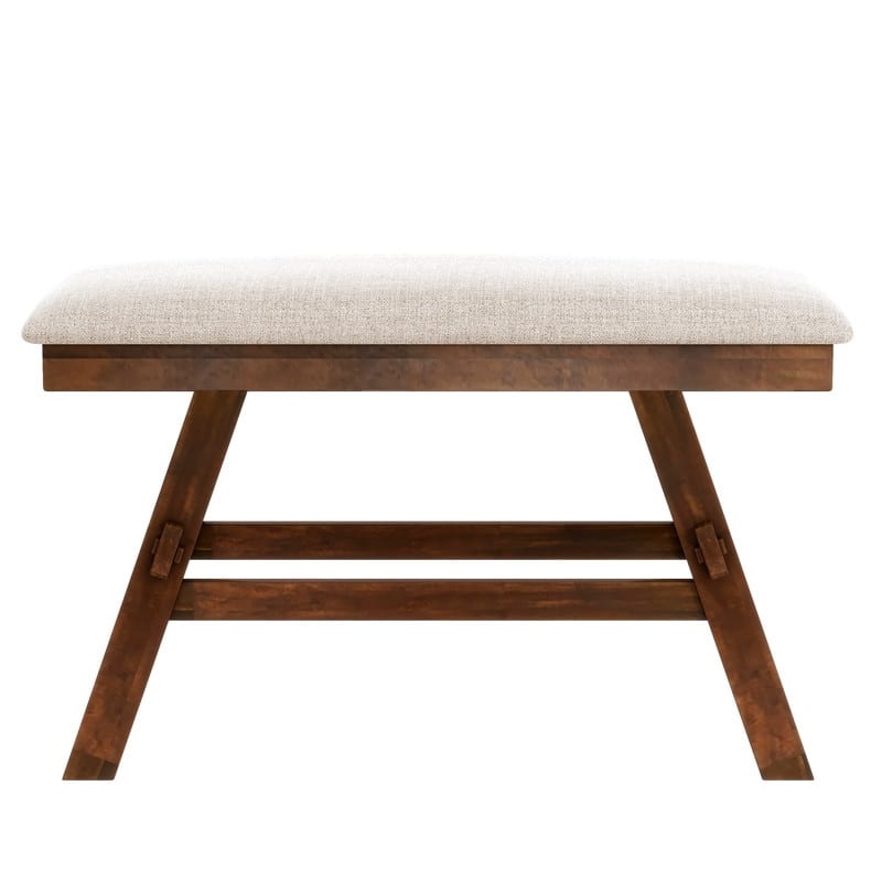 Rustic 6-Piece Counter-Height Dining Set – Wood Table with Storage Shelf, Bench & 4 Matching Chairs‌