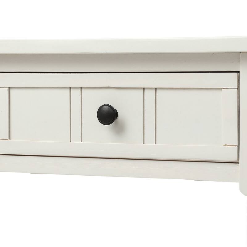Console Table Traditional Design with Two Drawers and Bottom Shelf