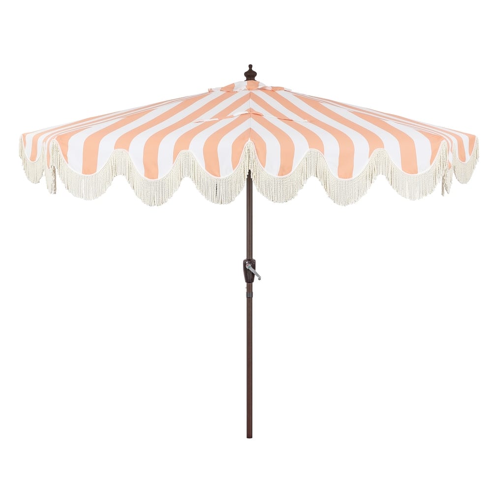 9ft Half Market Umbrella, Scalloped, Crank, Tilt, UV, by JONATHAN Y