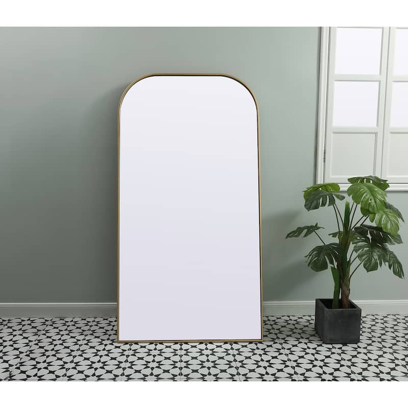 Indigo Home Metal Frame Arch Full Length Mirror 35x66 Inch
