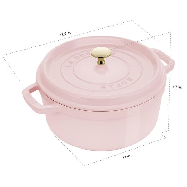dimension image slide 1 of 8, Staub Cast Iron 7-qt Round Cocotte