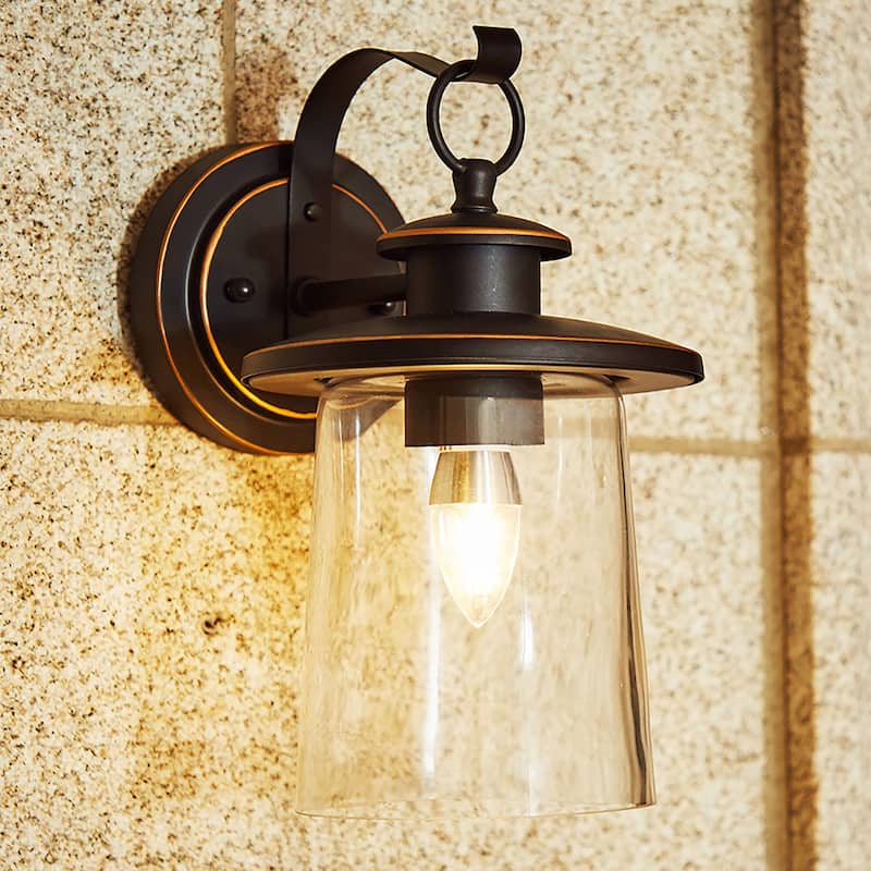 1-Light Outdoor Wall Sconce - 6.62"x8.3"x12" - 6.62"x8.3"x12" - Oil Rubbed Bronze