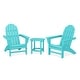 preview thumbnail 12 of 14, POLYWOOD Vineyard 3-Piece Adirondack Set with South Beach 18-inch Side Table Aruba