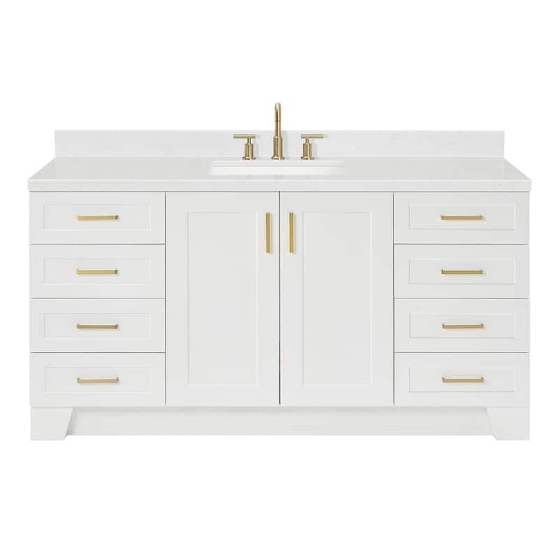 Ariel Q066SCQRVO Taylor 66" Free Standing Single Basin Vanity Set with - White