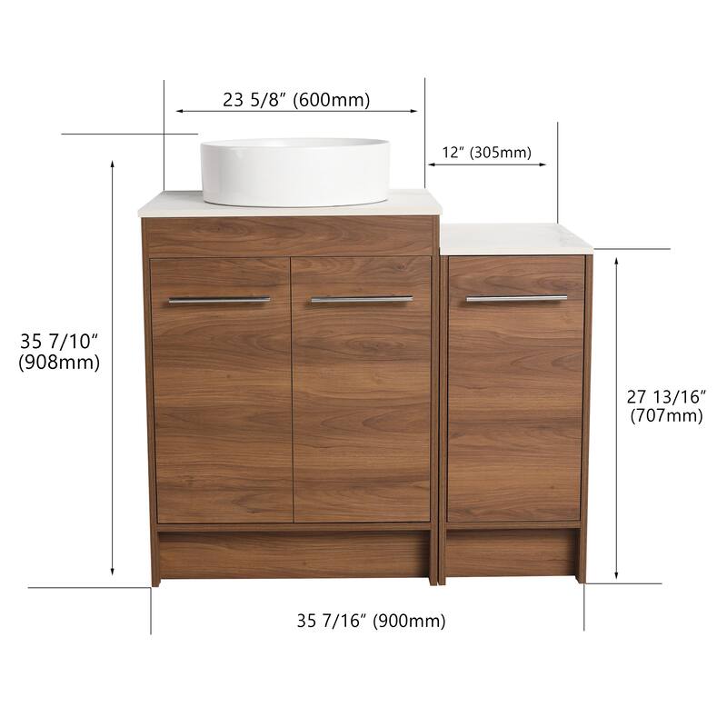 ARTCHIRLY 24/36/48/60 Inch Bathroom Vanity with Sink, Freestanding Bathroom Vanity with Soft Close Door and Shelf