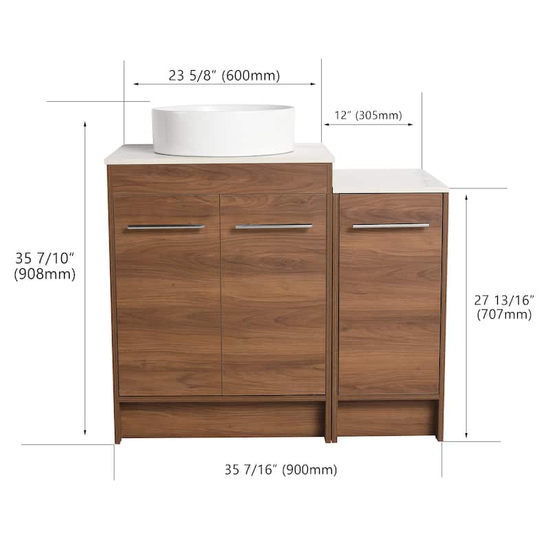 BNK 24/36/48/60 Inch Bathroom Vanity with Sink, Freestanding Bathroom Vanity with Soft Close Doors and Adjustable Shelf