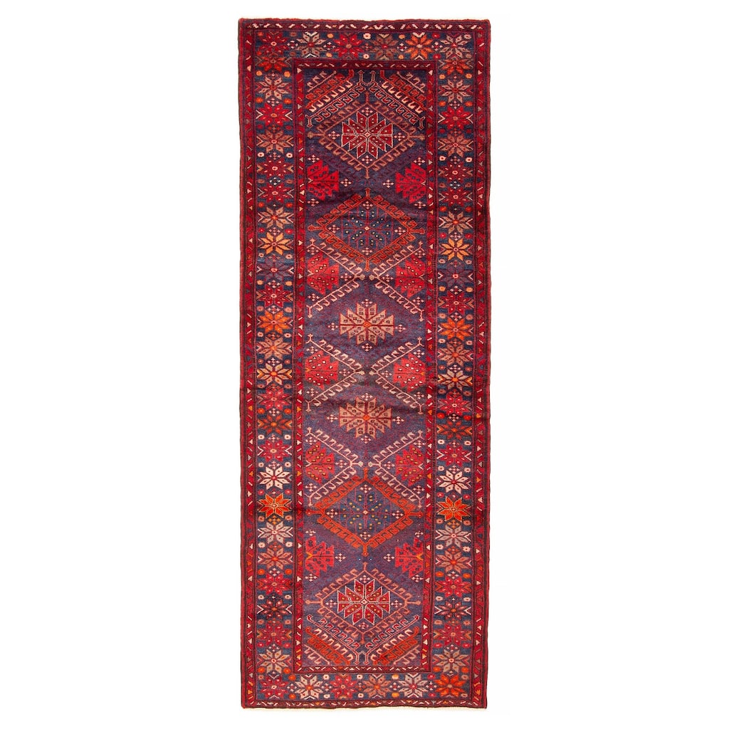 ECARPETGALLERY Hand-knotted Anadol Navy Wool Rug - 3'5 x 9'8