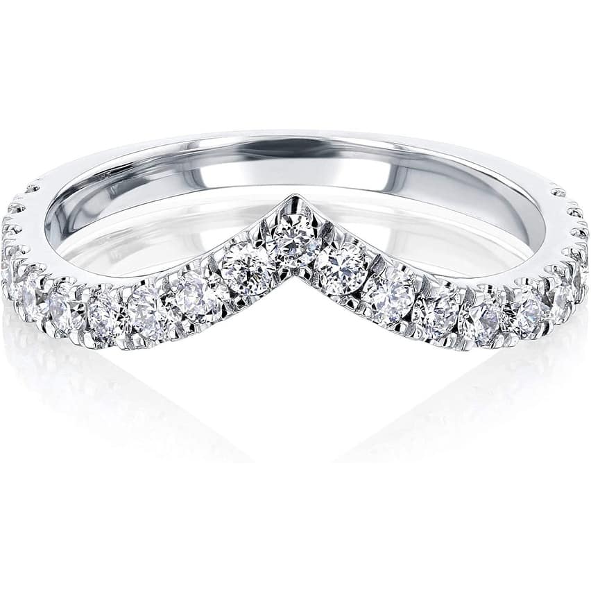 Kobelli 0.5 Carat Natural Diamond 14k Solid Gold Chevron Point Ring