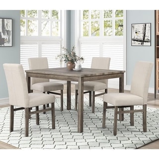 5 Piece Transitional Counter Dining Set 36-inch Square Dining Table ...