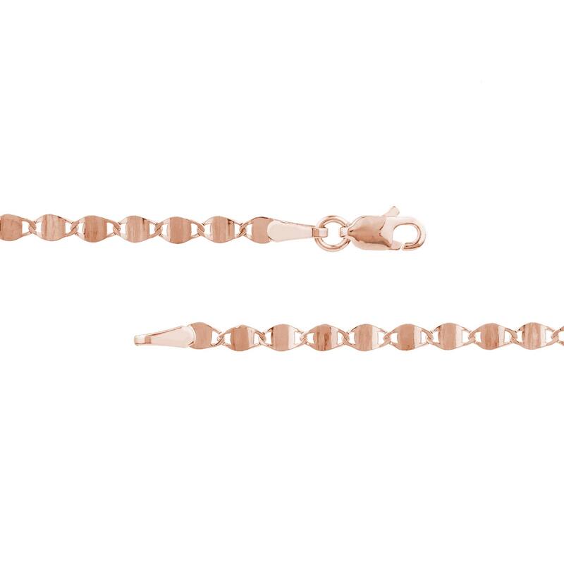 Curata 14k Rose Gold 2.7mm Chain Bracelet Lobster Lock Closure 7.50 Inch